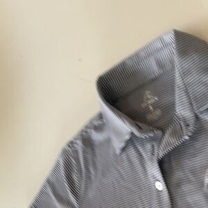 Rhoback blue and white striped golf shirt small